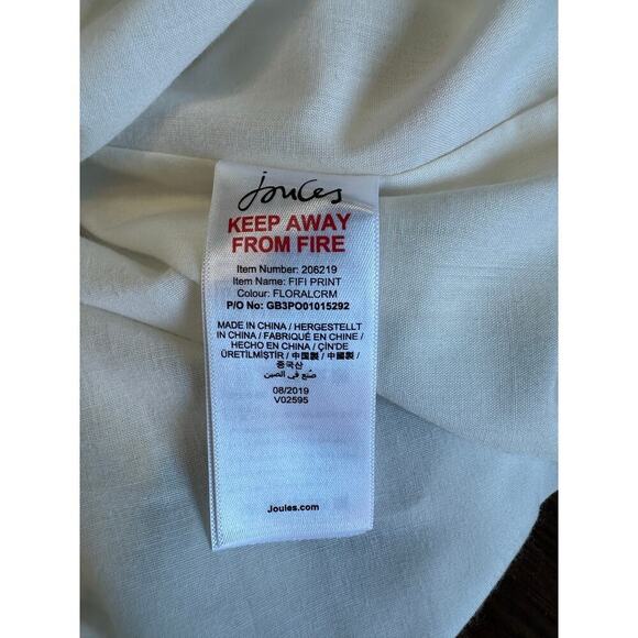 Joules Floral Linen Shift Dress Women 16 Beach Cruise Spring Easter Summer Stain - Picture 14 of 14